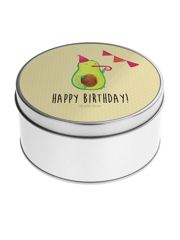Aufbewahrungsbox Avocado Geburtstag mit Spruch in Gelb Pastell