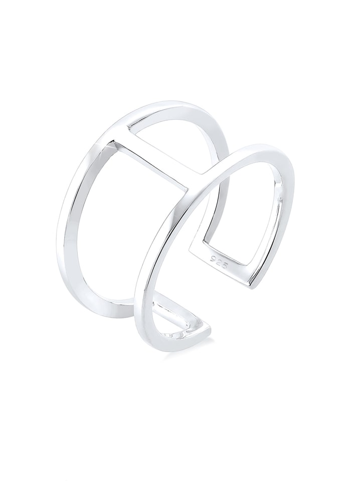 Ring 925 Sterling Silber Geo in Silber