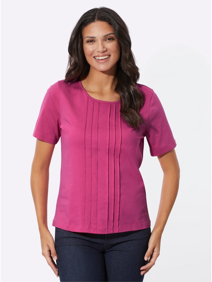 Kurzarm-Shirt in fuchsia