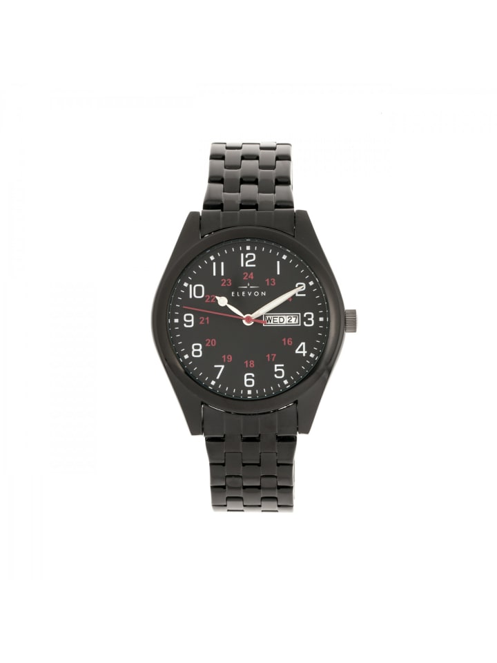 Gann Armbanduhr mit Wochentags- und Datumsanzeige in Black