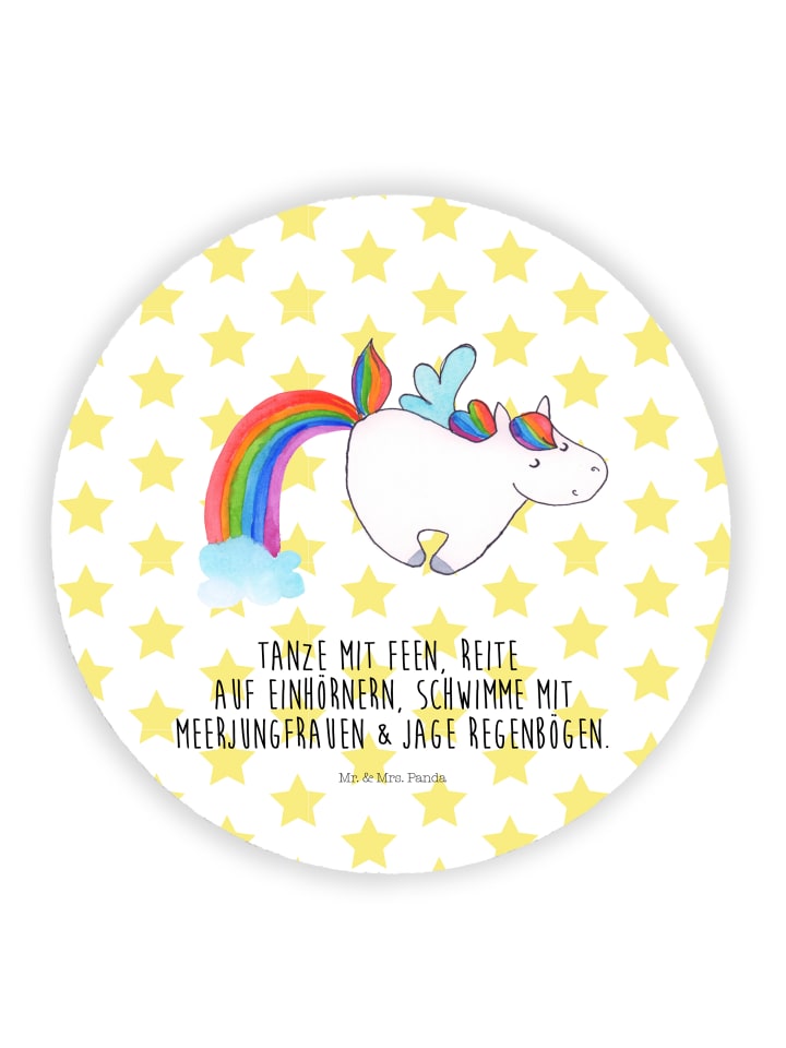 Magnet Einhorn Fliegendes Pferd mit Spruch in Weiß