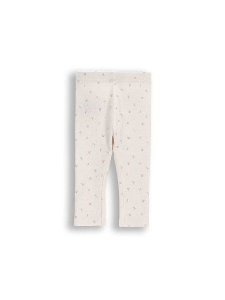 Durchbrochene Leggings mit langem Bein in ecru