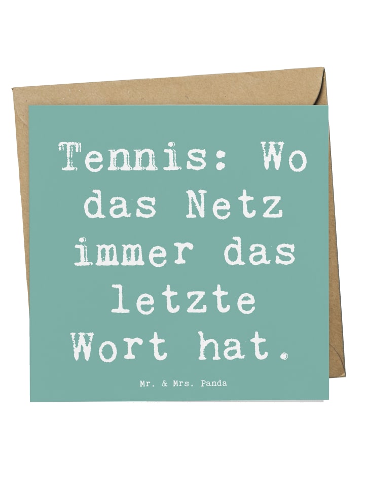 Grußkarte Spruch Tennis Netz mit Spruch in Meeresbrise