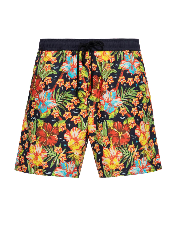 King Kerosin Shorts Hawaii in schwarz