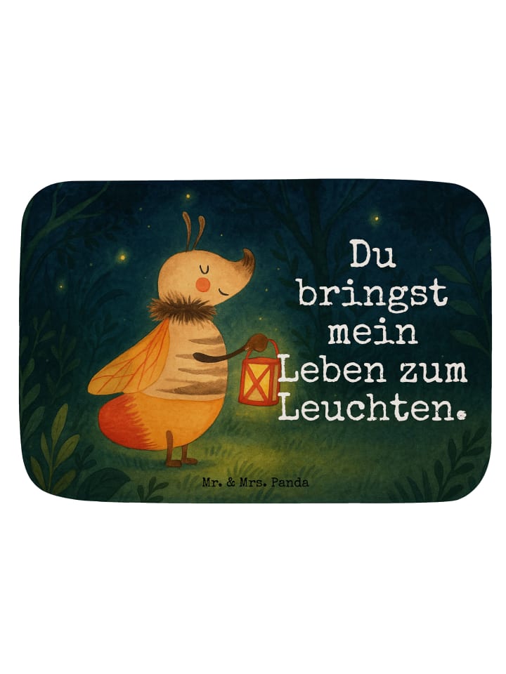 Badevorleger Glühwürmchen Design mit Spruch in Weiß