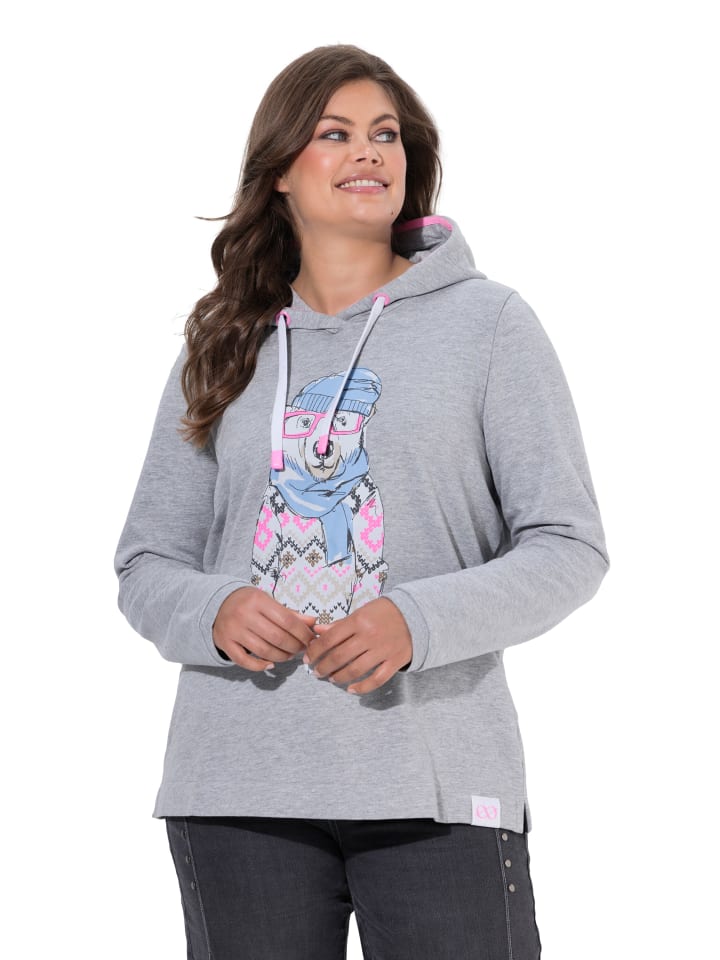 Sweatshirt in hellgrau mélange