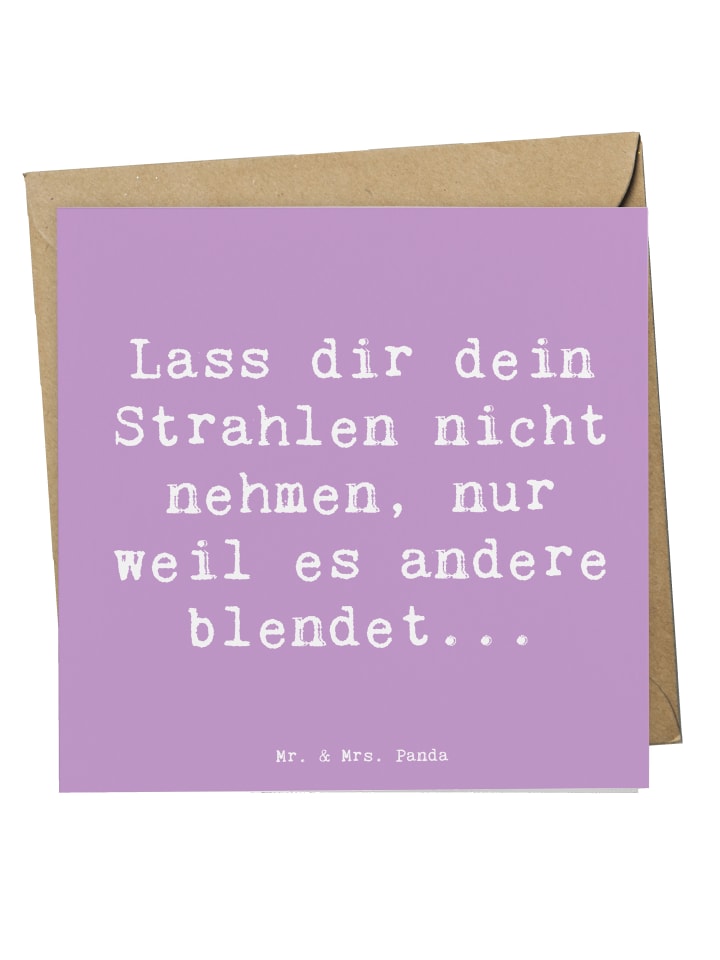 Grußkarte Spruch Selbstvertrauen Strahlen mit S... in Lavendeltraum