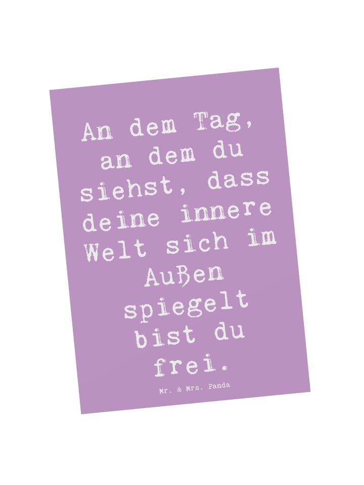 Postkarte Spruch Selbstreflexion Freiheit mit S... in Lavendeltraum