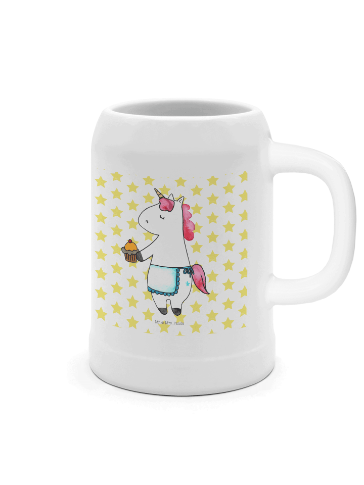 Tonkrug Einhorn Muffin ohne Spruch in Weiß