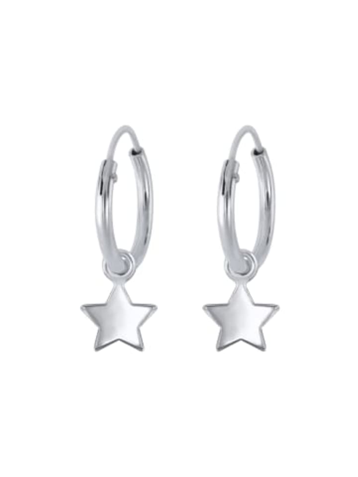 Ohrringe CHARM-STERN in 925 Sterling Silber, 2-tlg. in silber