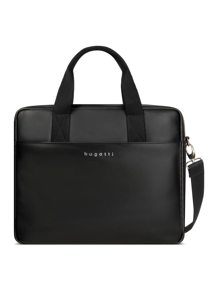 Valencia Aktentasche Leder 37 cm Laptopfach black