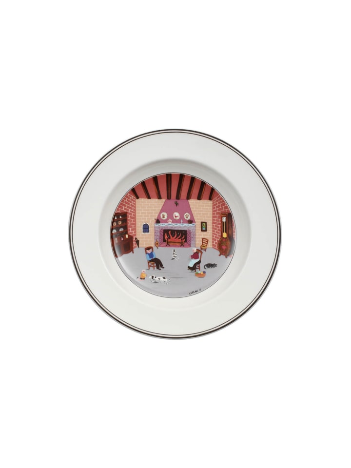 Suppenteller Kamin Design Naif in Bunt ø 21 cm