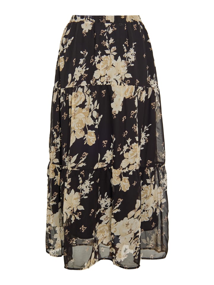 Damen Rock in Schwarz Blume
