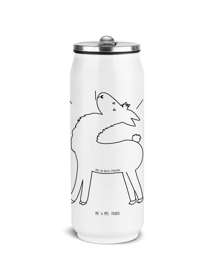 Thermobecher Lama Stolz ohne Spruch in Weiß