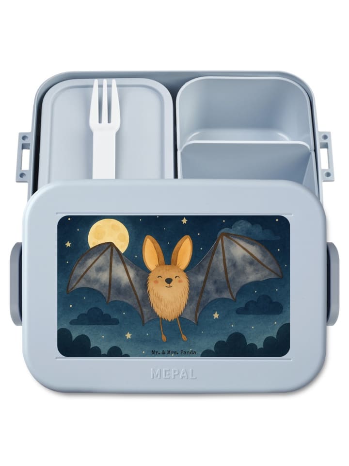 Bentobox Fledermaus Flügel Design ohne Spruch in Blau Pastell