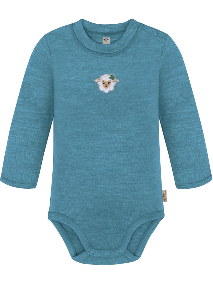 Baby Merino Langarmbody Tuai in Blau
