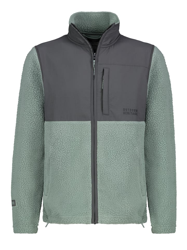 Outdoor Windjacke mit mehreren Taschen in Grün-2