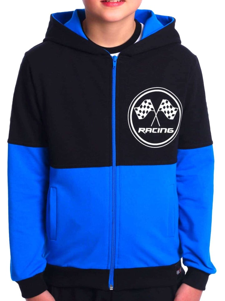 Sweatjacke in Blau - Schwarz