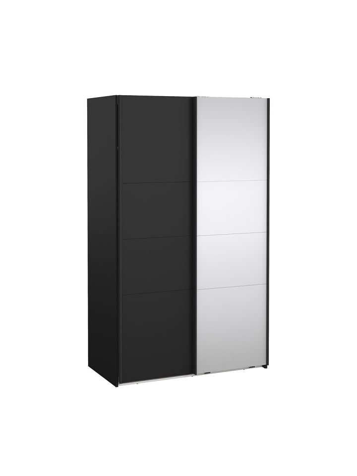 Schiebetürenschrank Catania (2-türig) Schwarz 119 x 67 cm