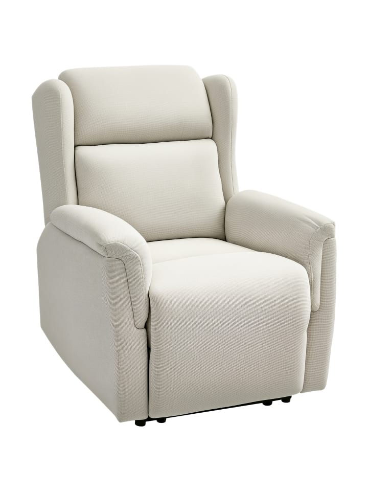 Fernsehsessel mit Liegefunktion in Beige 94L x 80B x 101H cm