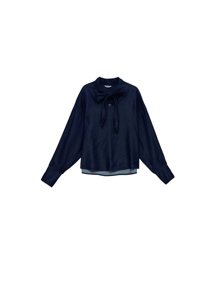 Langarmbluse Lace in Dark Wash
