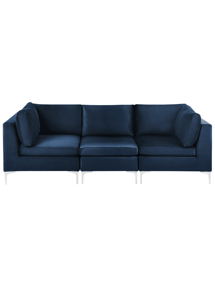 3-tlg 3-Sitzer Sofa EVJA in Blau