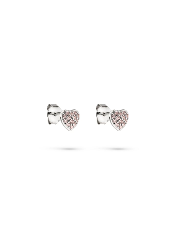 Ohrstecker Heart in silber/rosa