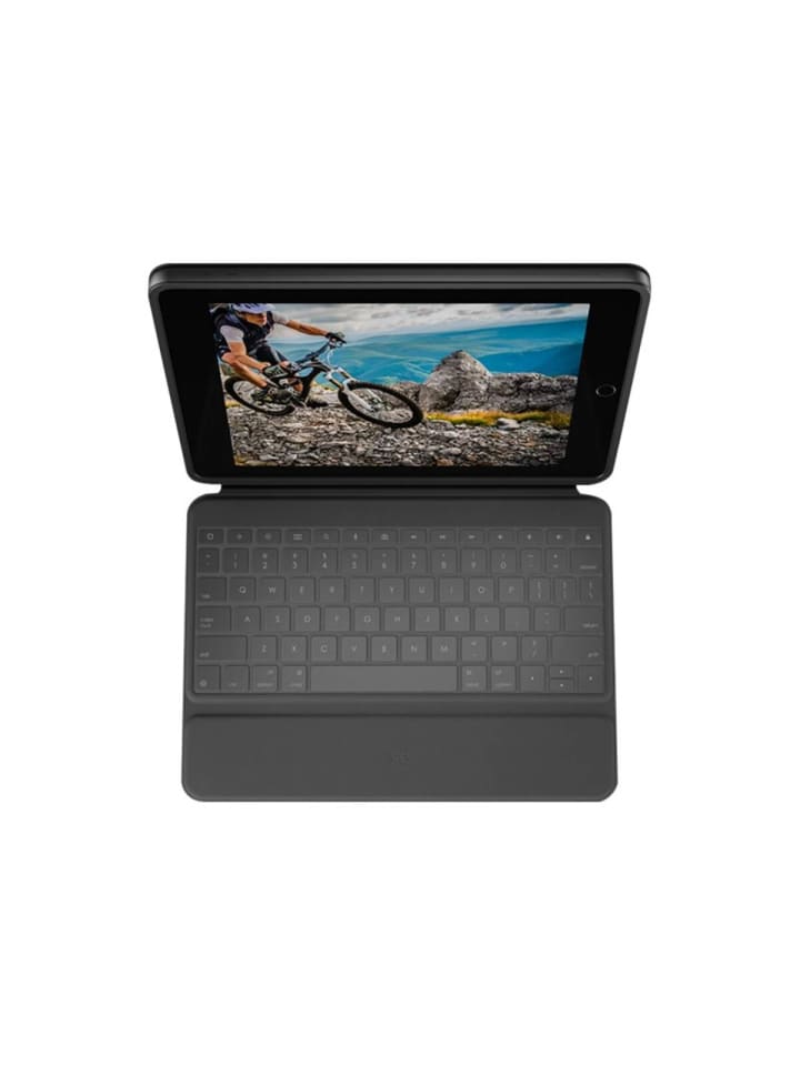 Rugged Folio Tablet-Tastatur mit BookCover - Kompatibel mit iPad 10.2 in Grau