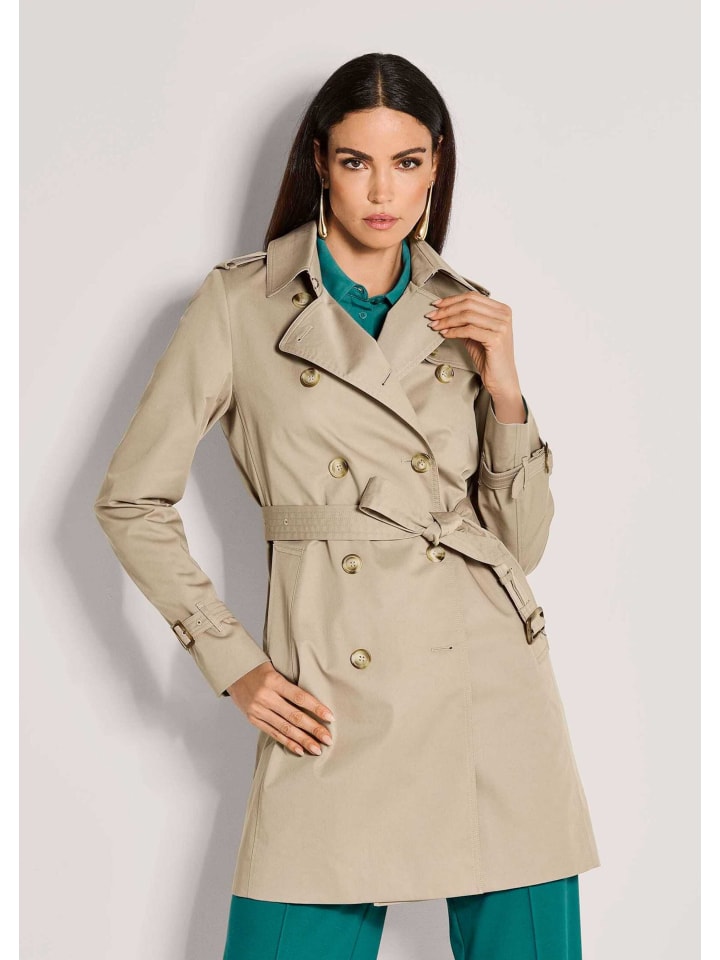 Langarm Trenchcoat mit Bindegürtel in berber