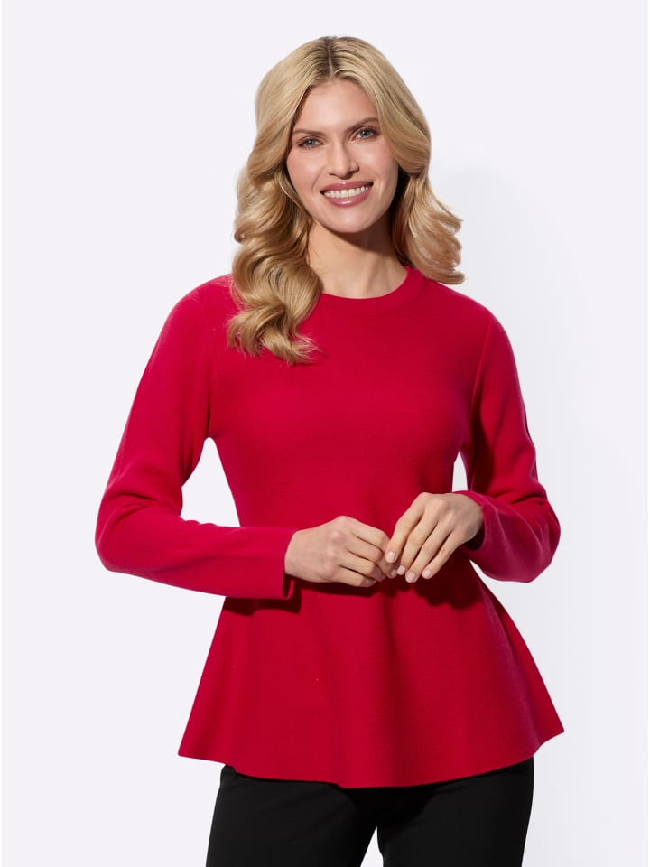 Langarm-Pullover in rot