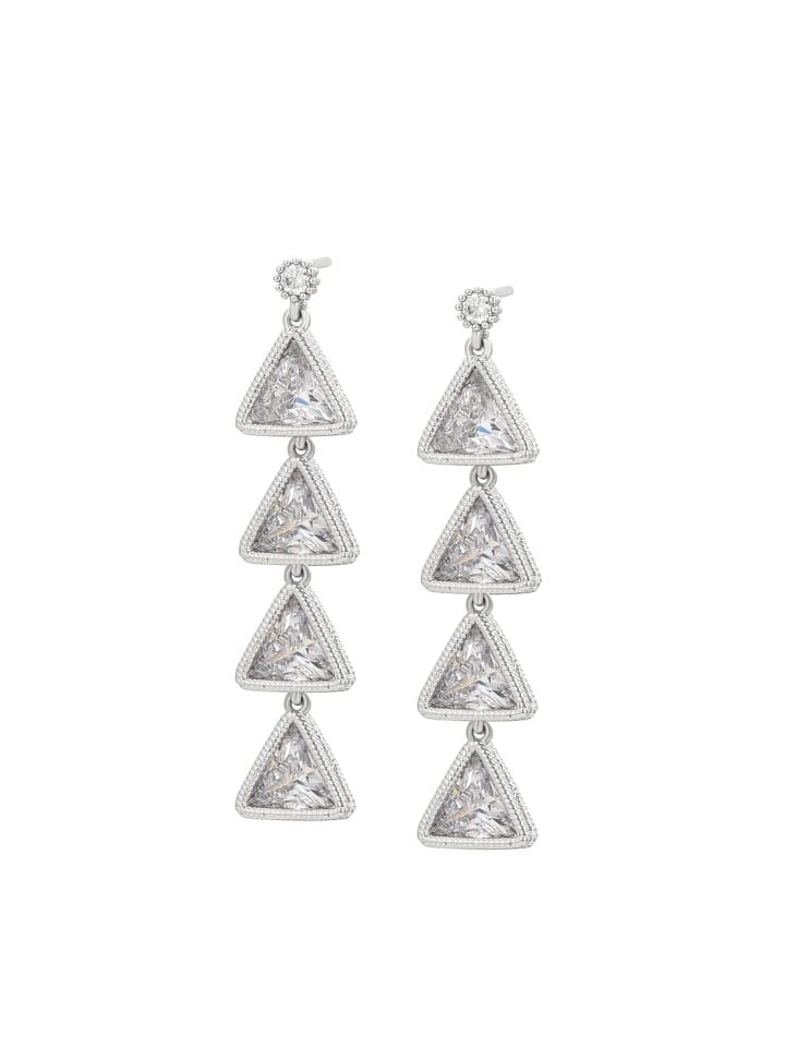 Women Dangle Earrings in Silver White