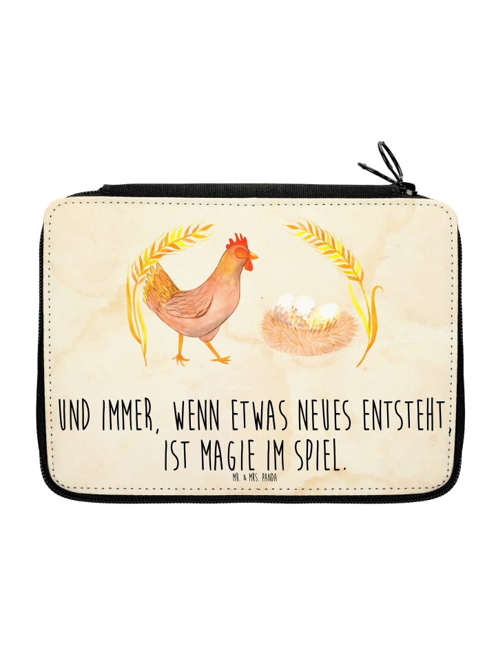 reiseetui Huhn Stolz mit Spruch in Vintage