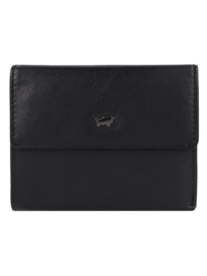 Anna Geldbörse Leder 12 cm schwarz