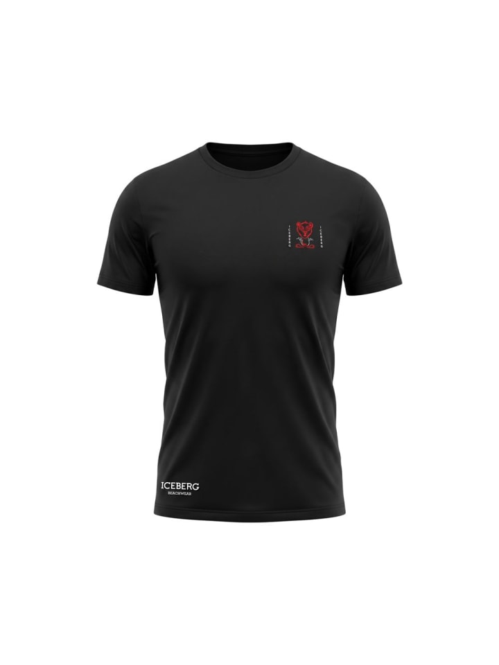 Rot Schwarz Baumwolle Herren T-Shirt