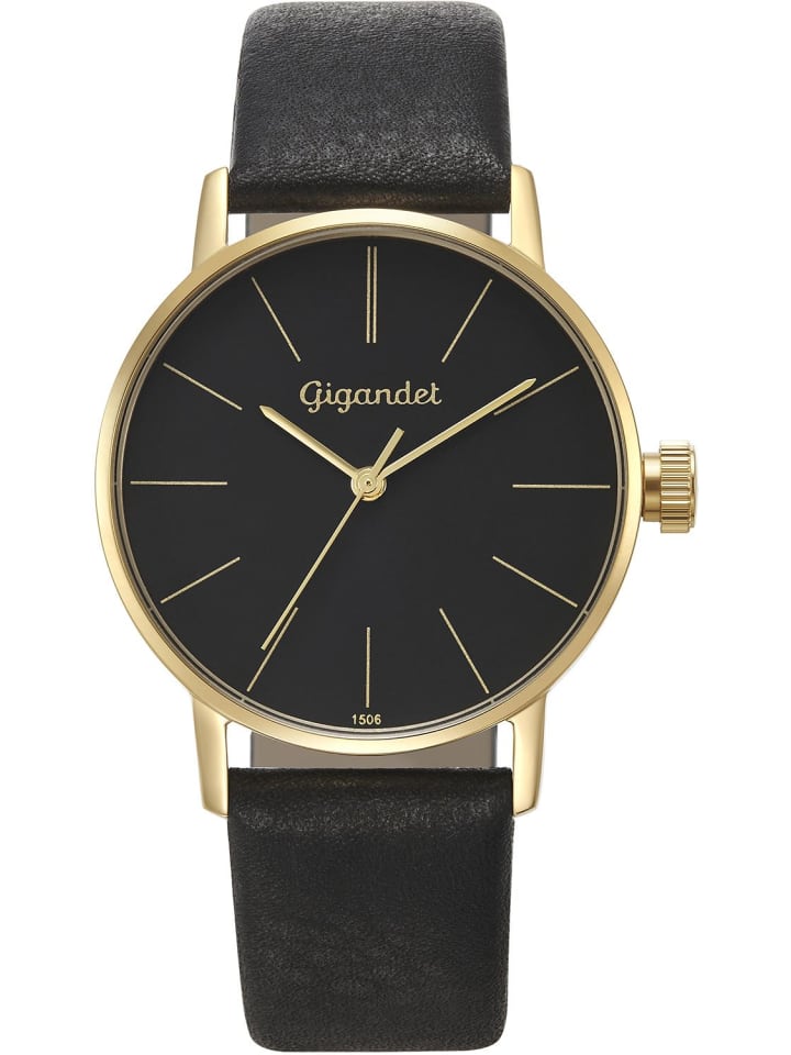 Quarzuhr "MINIMALISM" in Schwarz/Gold