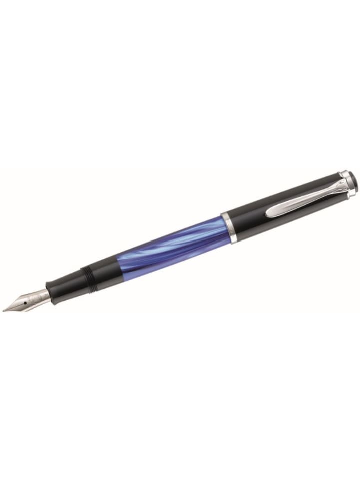 Kolbenfüllhalter Classic M205 Feder F blau marmoriert