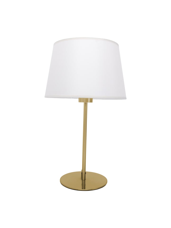 Tischleuchte "BOLOGNA" in beige - (L)25 cm x (B)25 cm x (H)45 cm