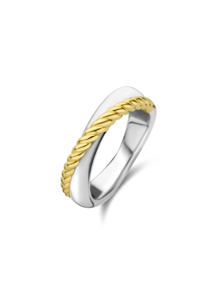 Ring "mit Perlmutt bicolor vergoldet 12294MW" in Silber