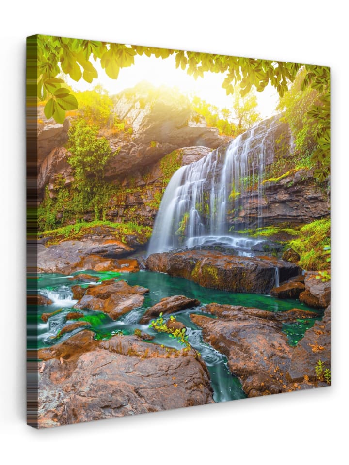 Leinwand Bilder Sonniger Wasserfall