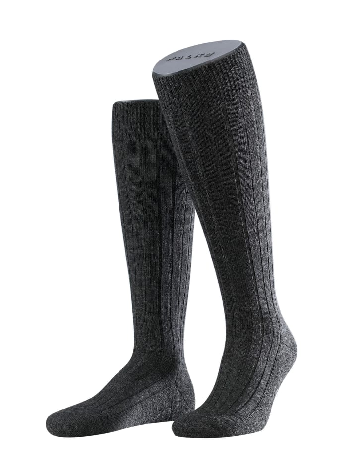 Kniestrümpfe Teppich im Schuh in Anthra mel