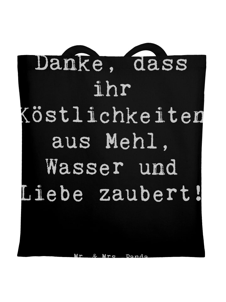 Tote Bag Spruch Bäcker-Dank mit Spruch in Schwarz