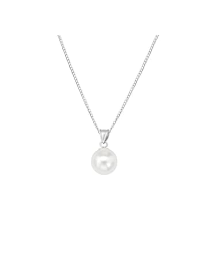 Kette mit Anhänger PERLE in 925 Sterling Silber, 2-tlg. in silber
