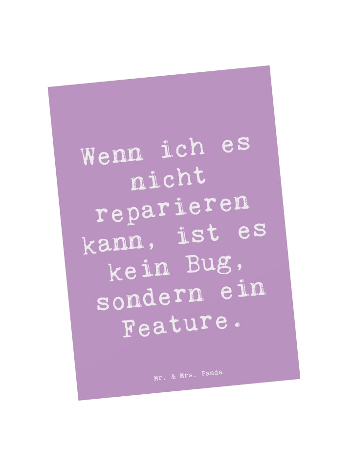 Postkarte Spruch Feature Charme mit Spruch in Lavendeltraum