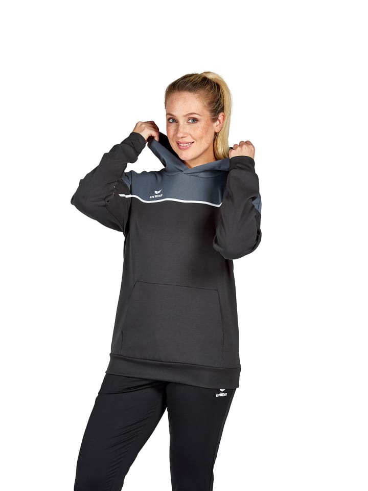 Damen Change By Erima Kapuzensweat in black grey/slate grey/weiß