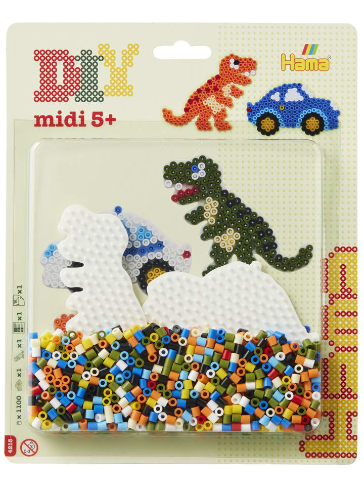 Blister Dino, Auto Midi-Bügelperlen - ab 5 Jahren