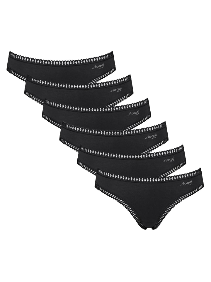 Slip 6er Pack in Schwarz