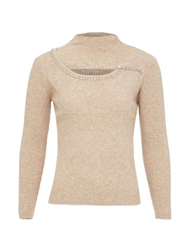 Damen Strickpullover in Dunkelbeige