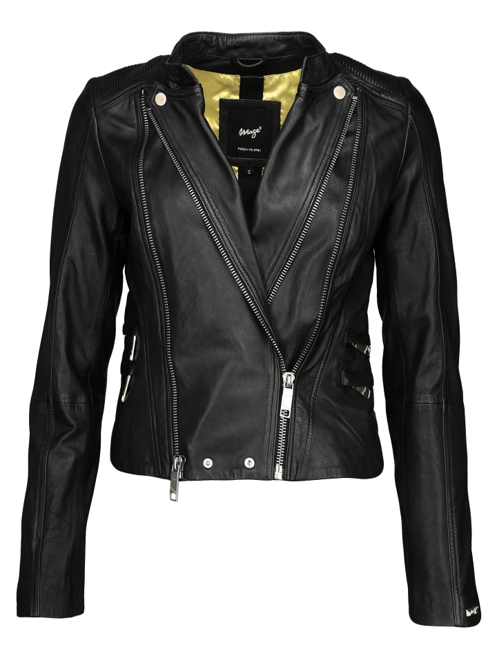 Lederjacke Chrystal in schwarz