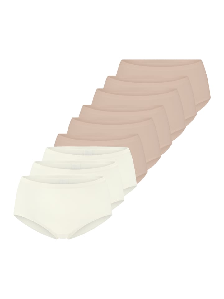 High Waist Panty GO Daily Cotton in Beige / weiß