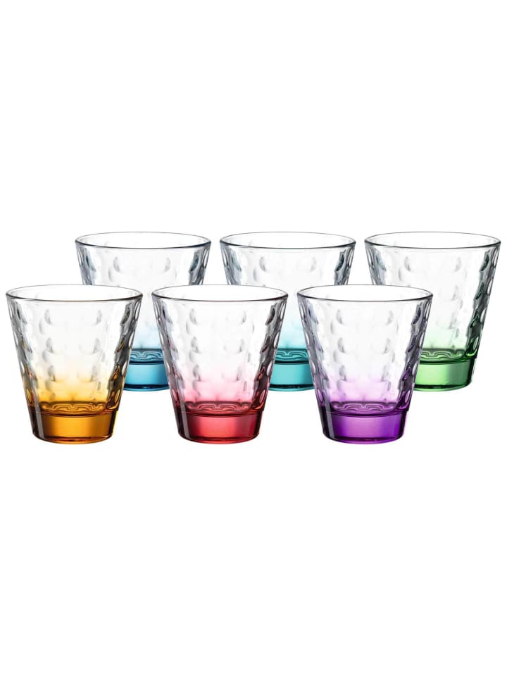 6er Set Trinkgläser Optic in Bunt 215 ml